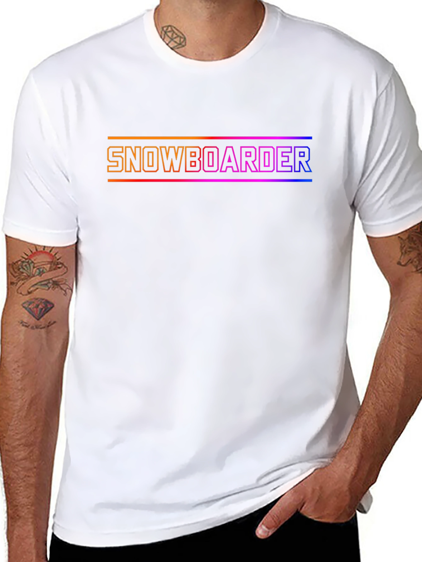 Snowboarder Graphic Tee - Cool Gradient Design