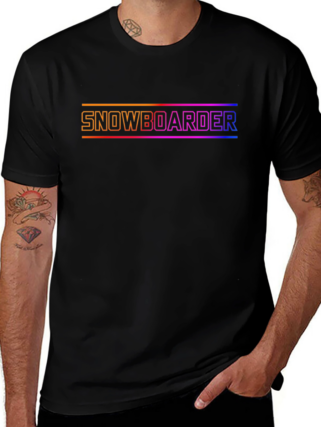 Snowboarder Graphic Tee - Cool Gradient Design