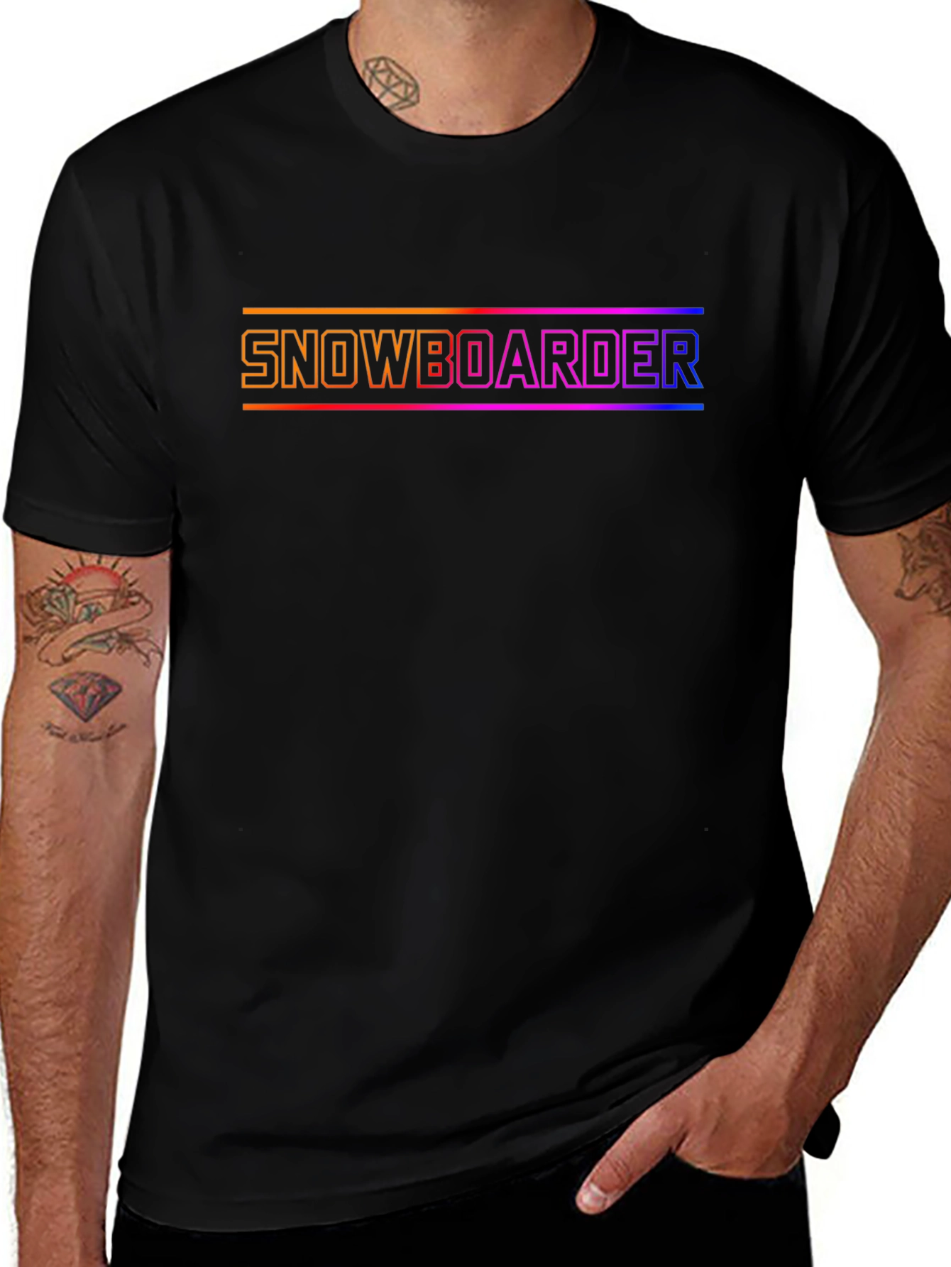 Snowboarder Graphic Tee - Cool Gradient Design