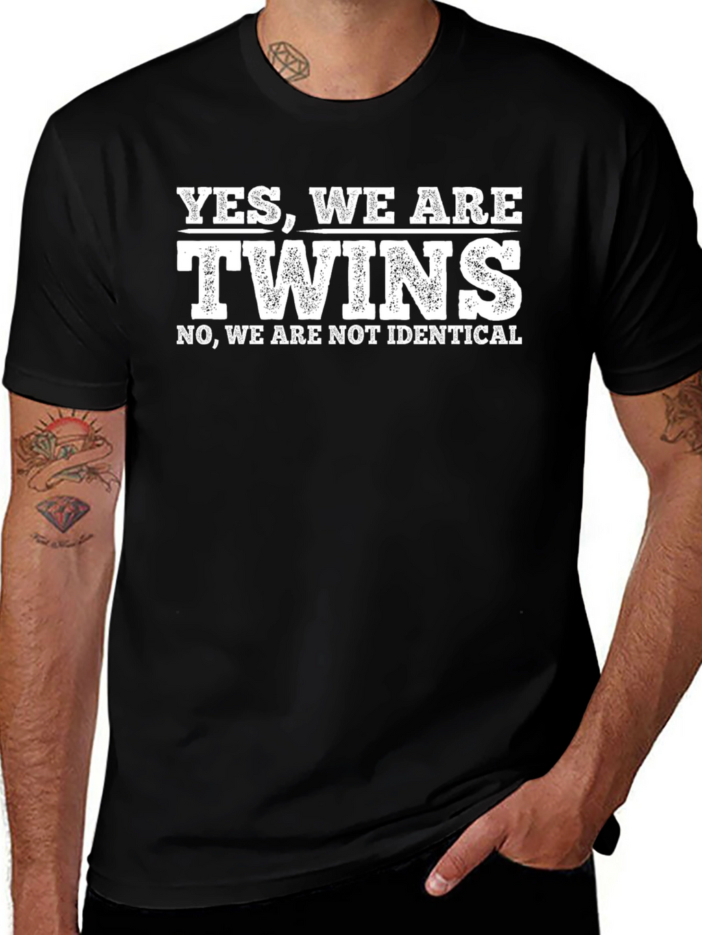 Twins T-Shirt: Yes We Are Twins Not Identical