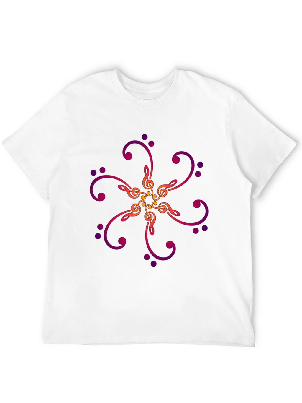 Musical Notes Graphic Print Black T-Shirt