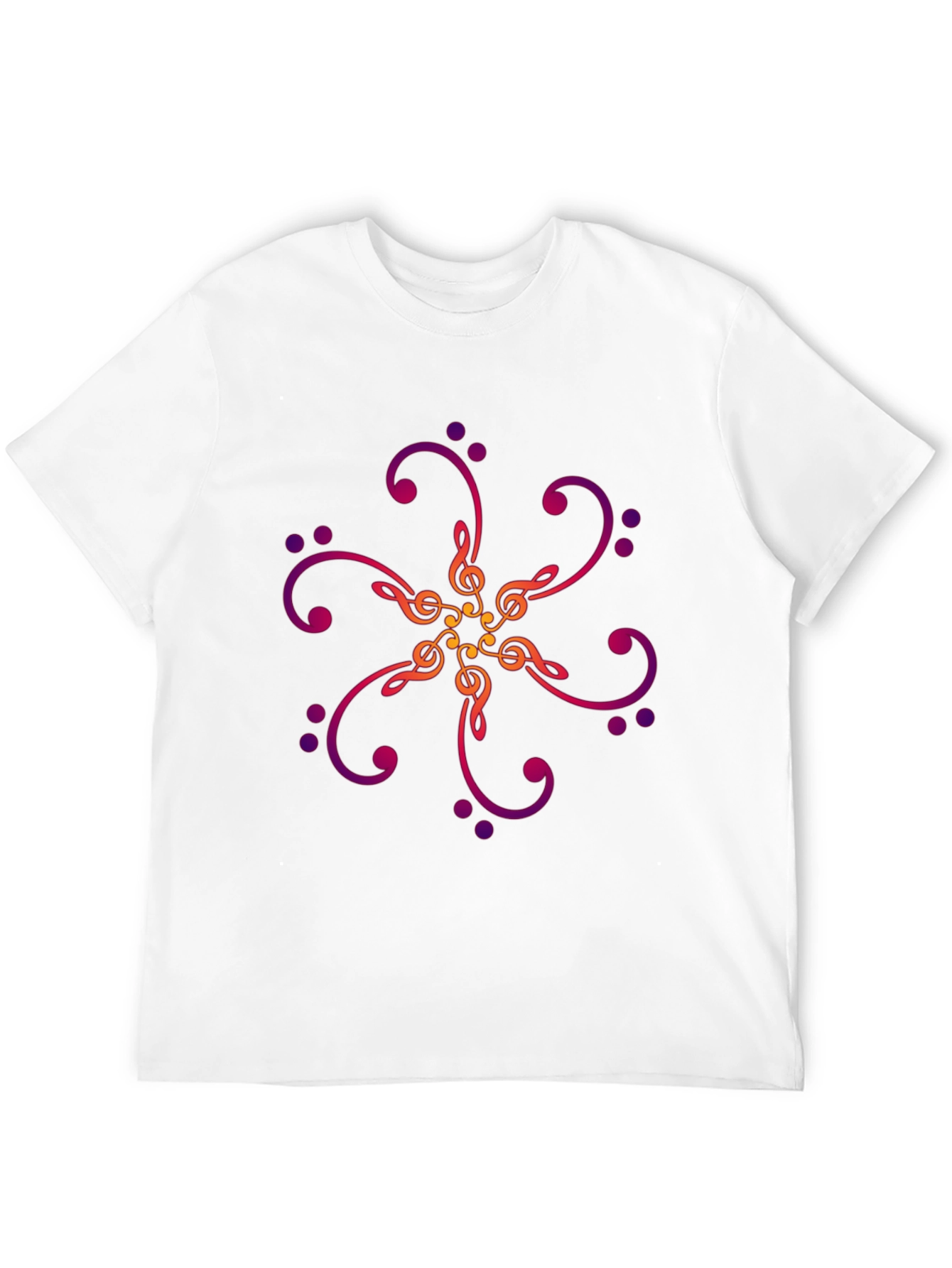 Musical Notes Graphic Print Black T-Shirt