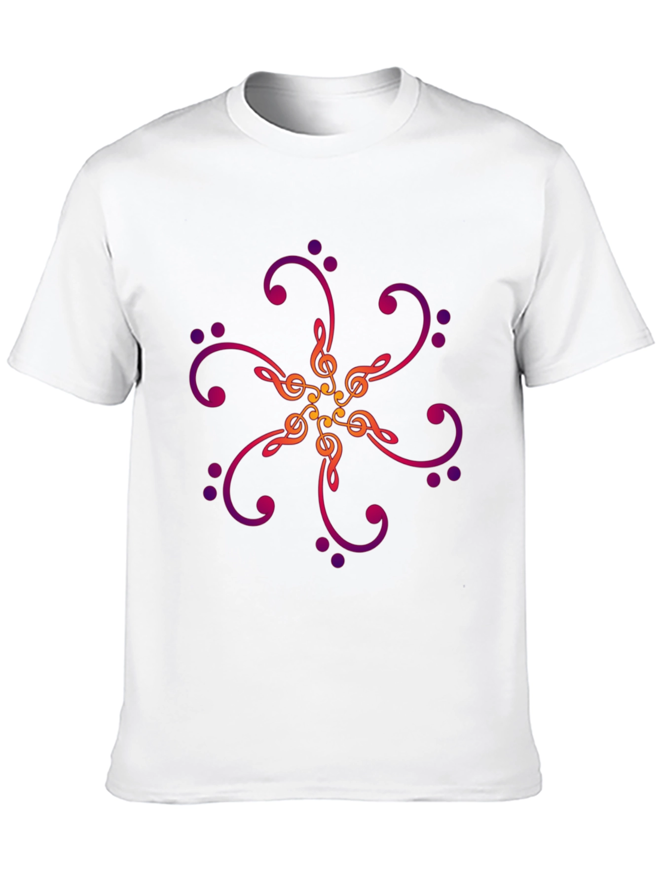 Musical Notes Graphic Print Black T-Shirt