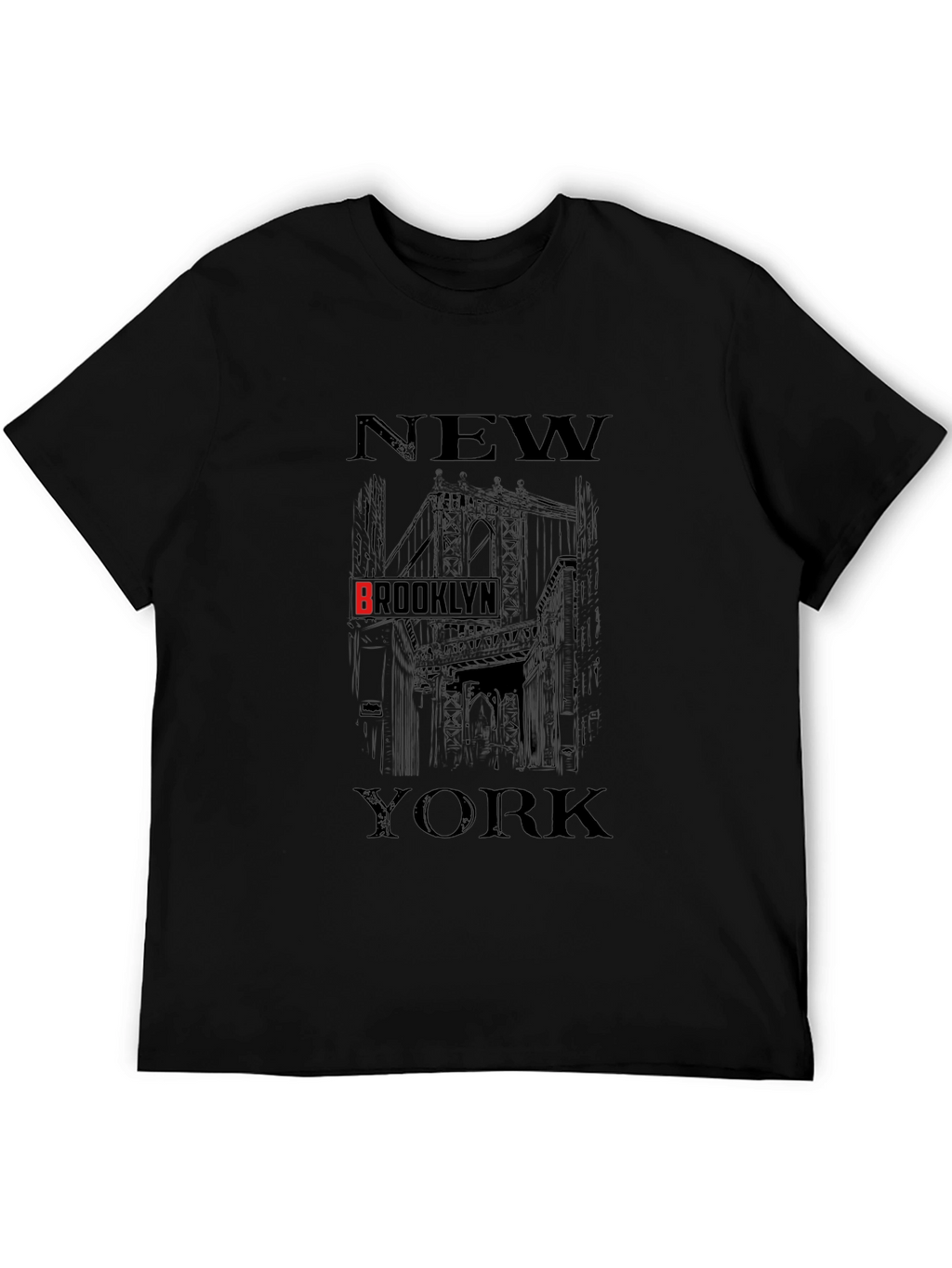 New York Brooklyn Black Graphic T-Shirt