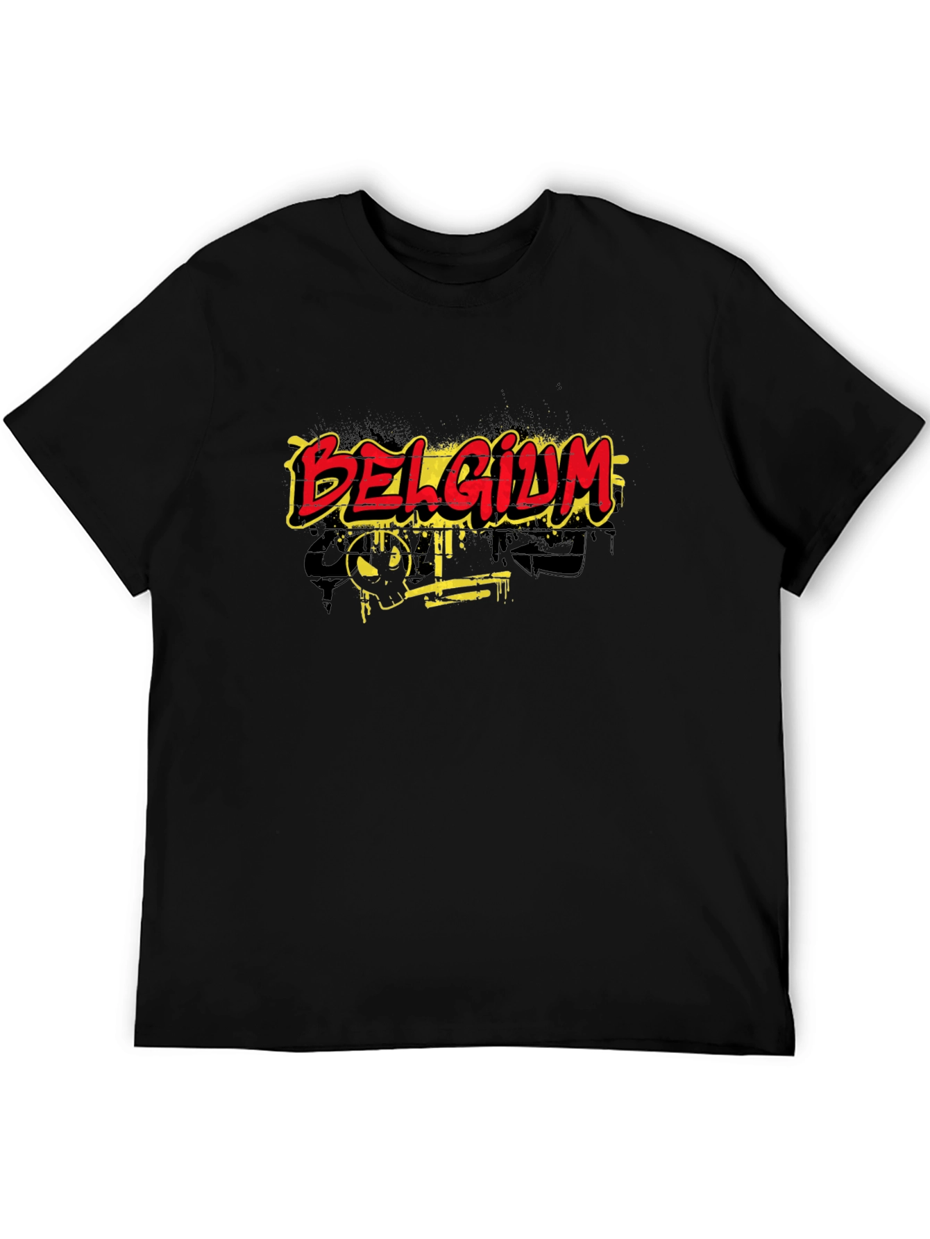 Belgium Graphic Print Black T-Shirt