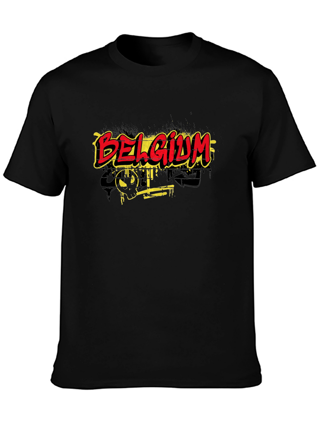 Belgium Graphic Print Black T-Shirt