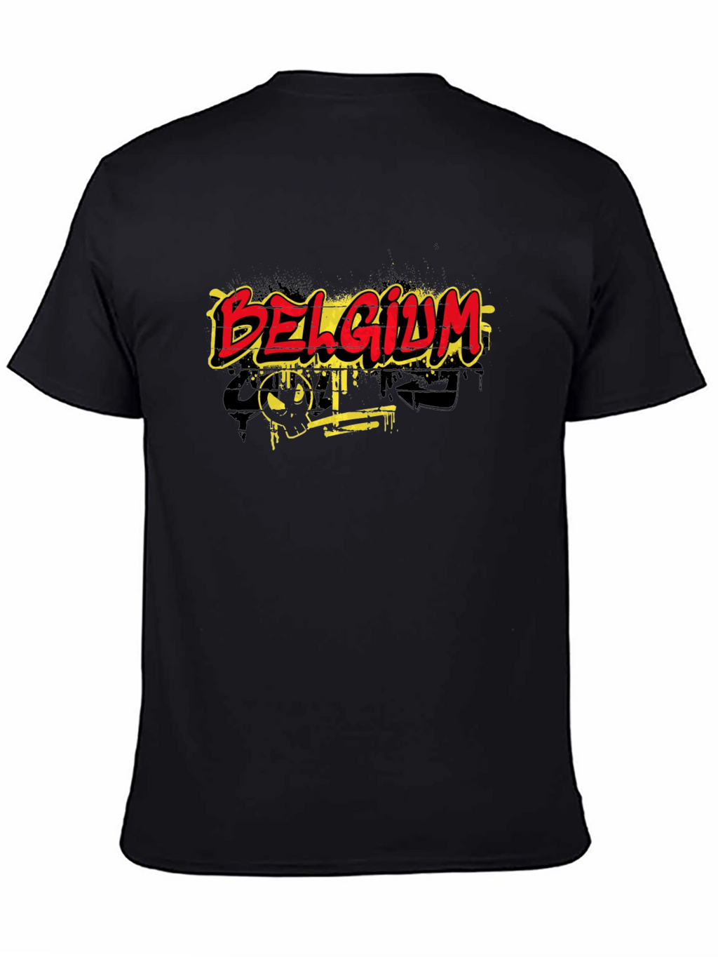Belgium Graphic Print Black T-Shirt
