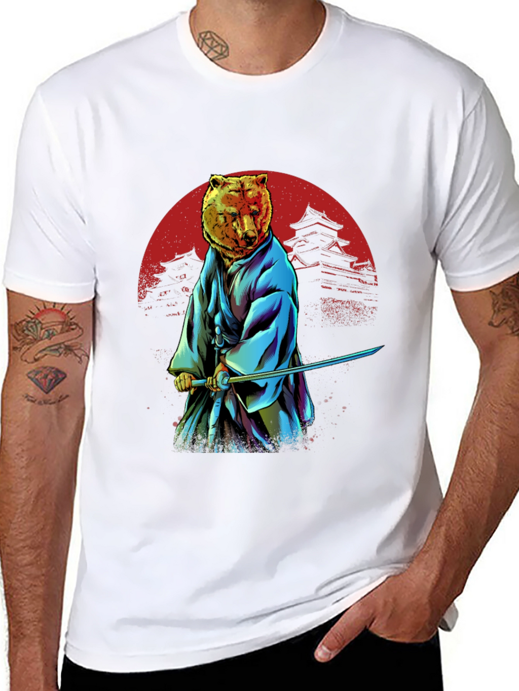 Samurai Bear T-Shirt - Unique Graphic Tee