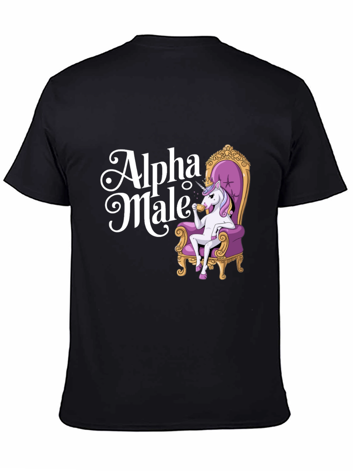 Alpha Male Unicorn T-Shirt - Black Graphic Tee
