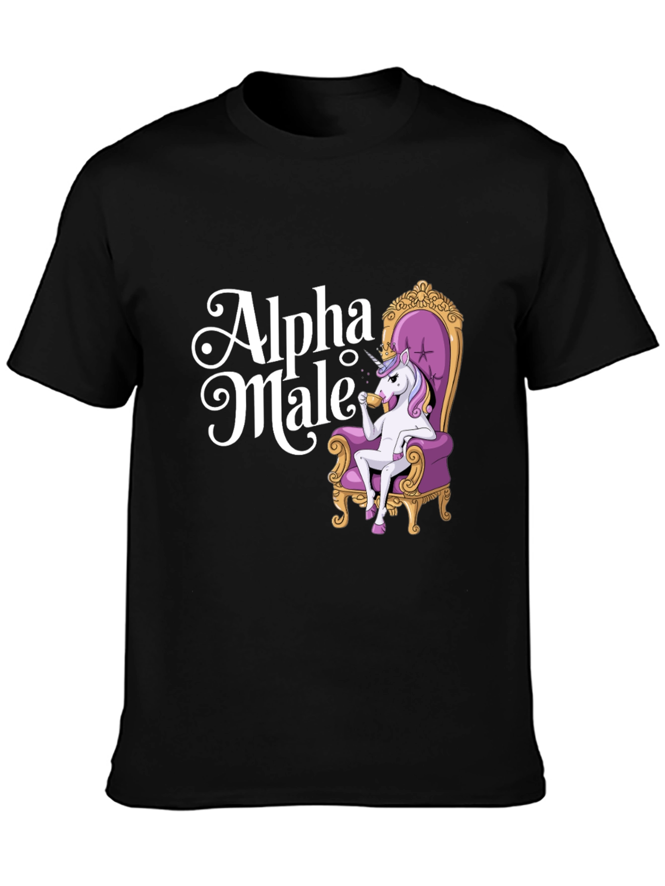Alpha Male Unicorn T-Shirt - Black Graphic Tee