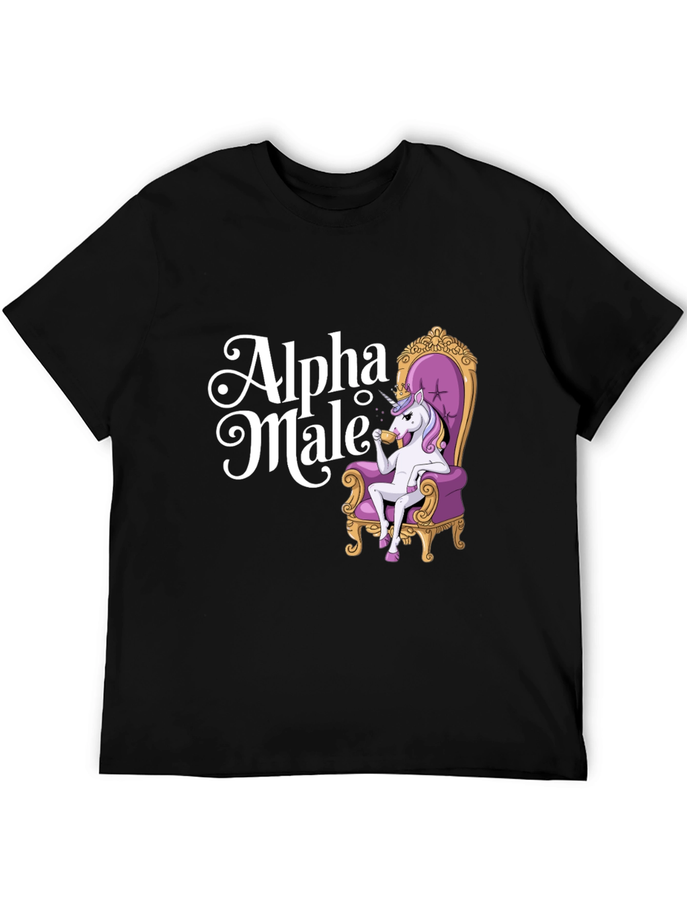 Alpha Male Unicorn T-Shirt - Black Graphic Tee