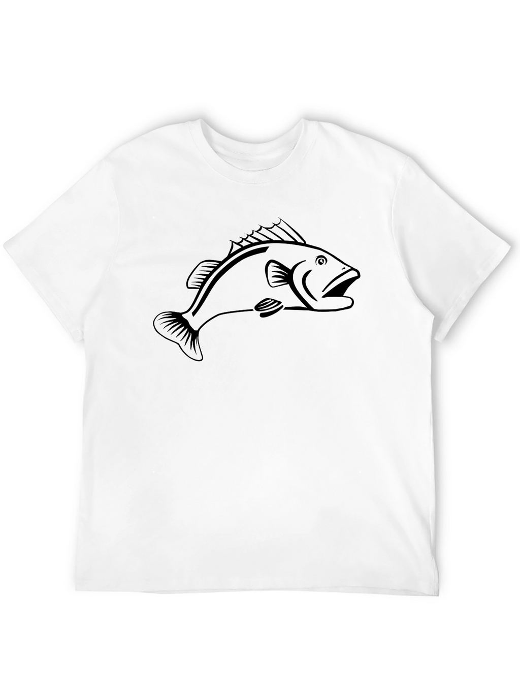 Mens Black Graphic Tee - Fish Design