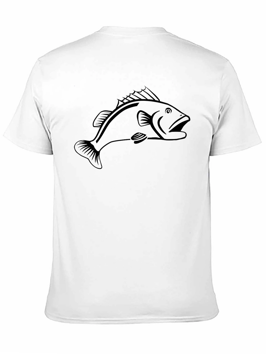Mens Black Graphic Tee - Fish Design