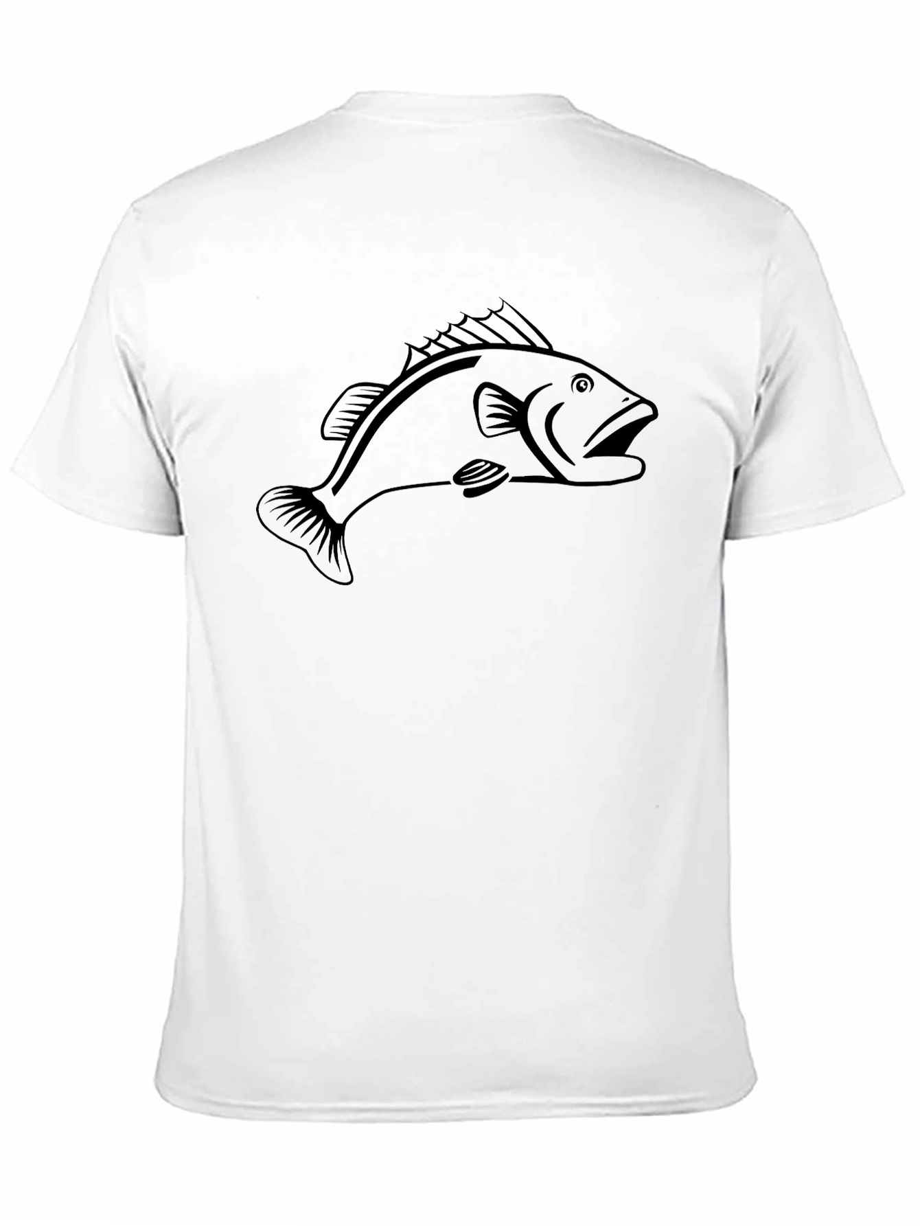 Mens Black Graphic Tee - Fish Design