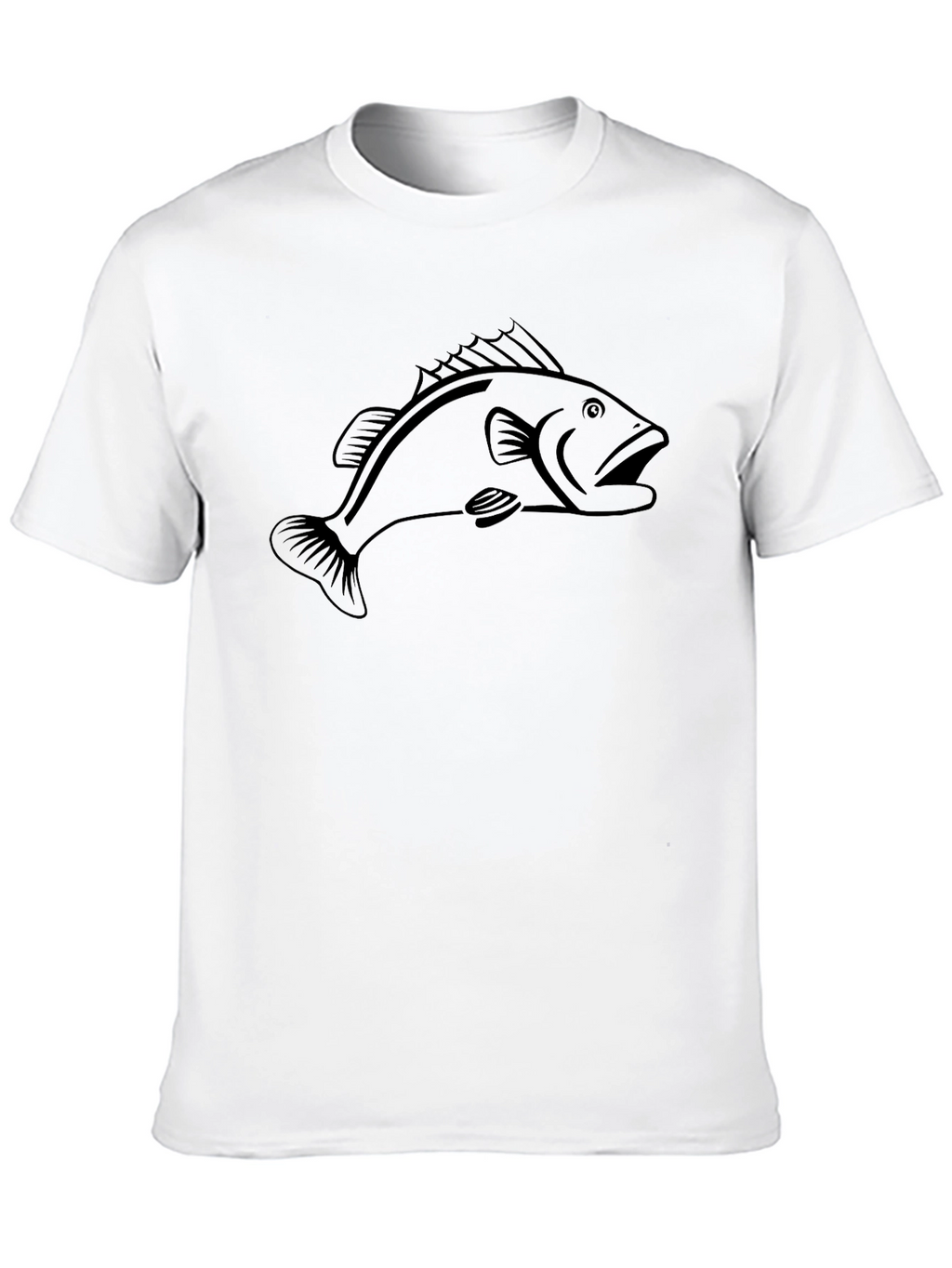 Mens Black Graphic Tee - Fish Design