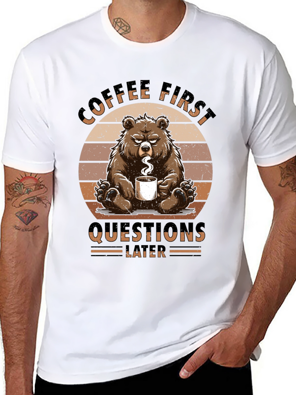 Coffee First Bear Graphic Tee