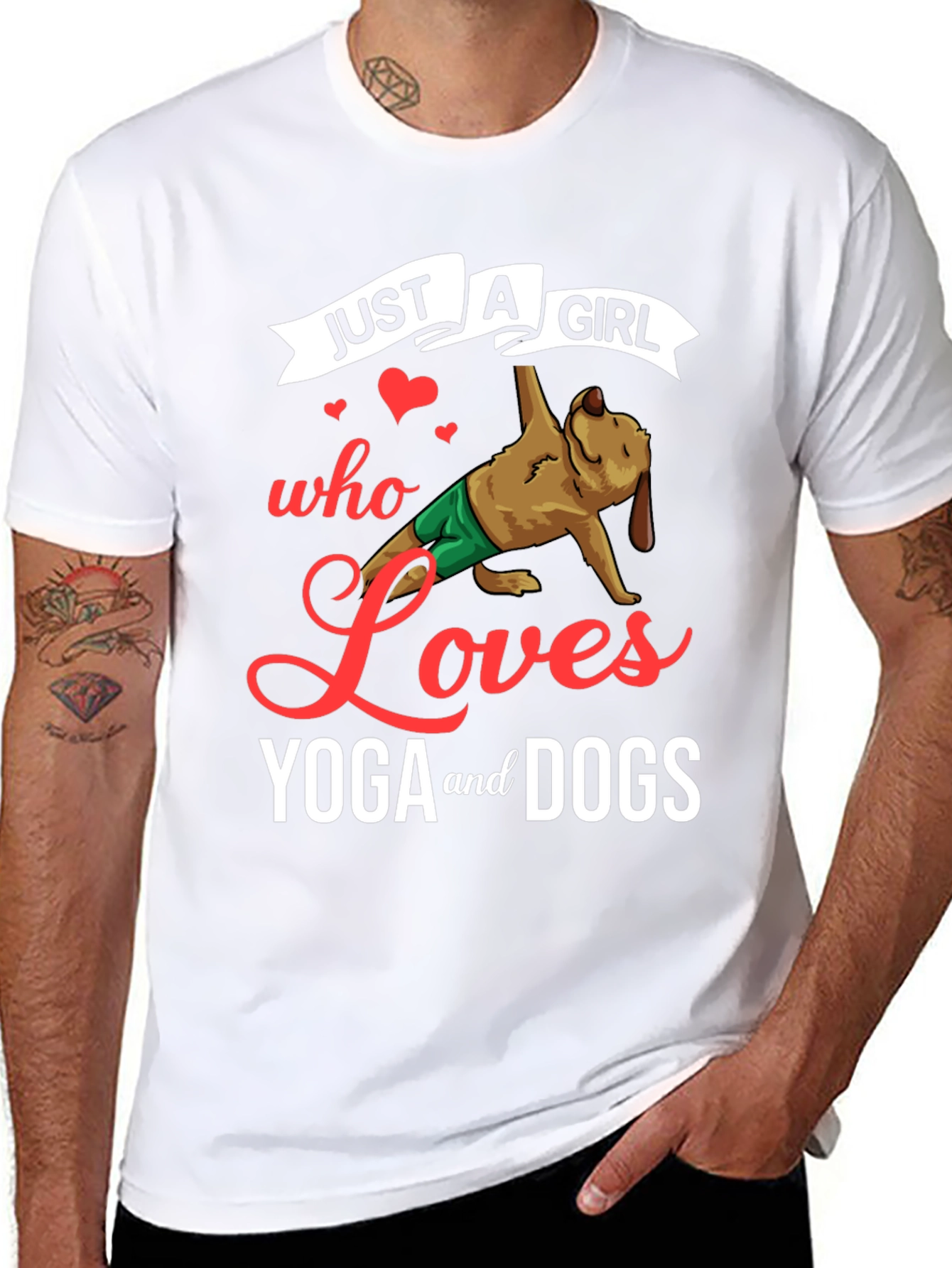 Yoga and Dogs T-Shirt - Just a Girl Who Loves