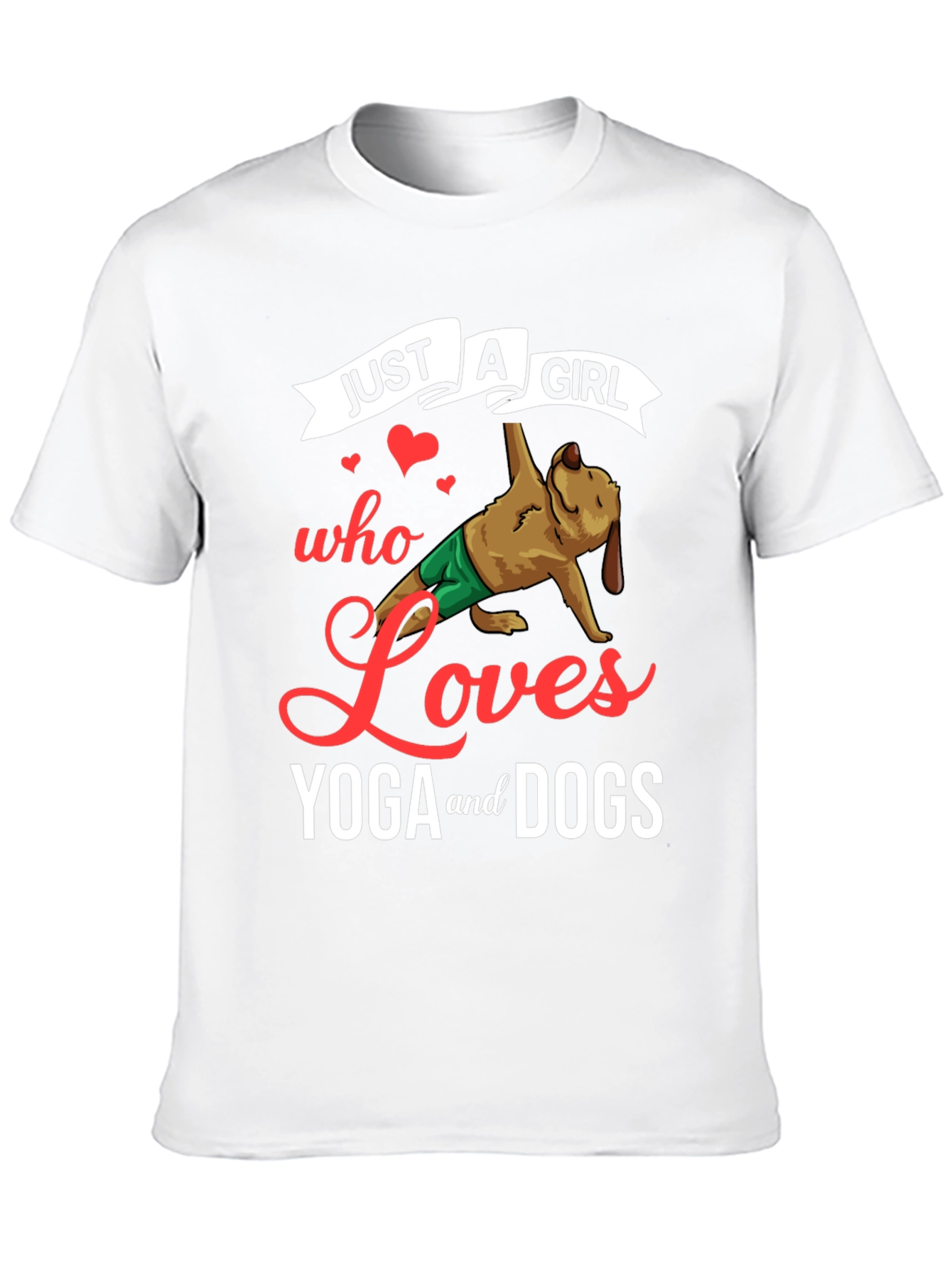 Yoga and Dogs T-Shirt - Just a Girl Who Loves