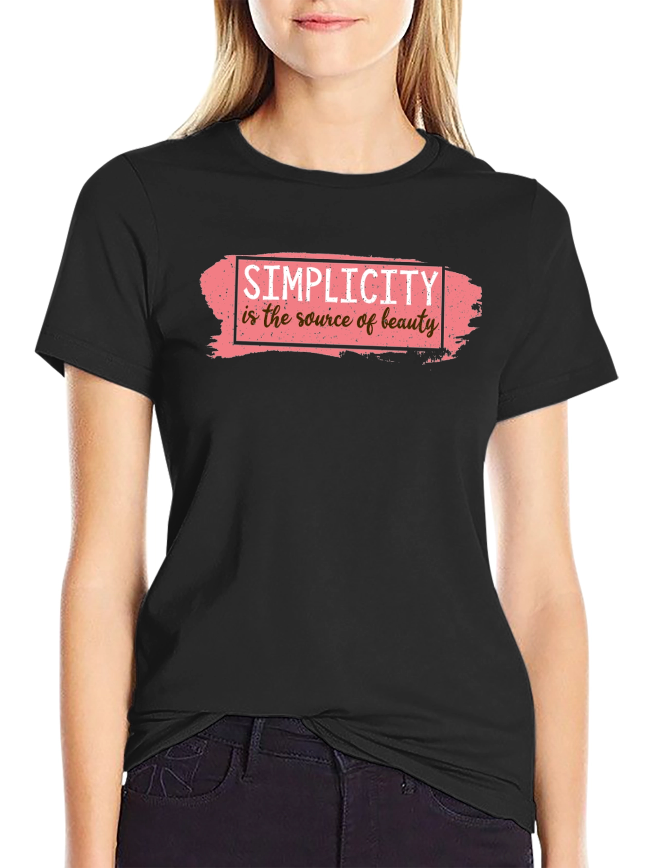 Simplicity Beauty Graphic Tee - Black