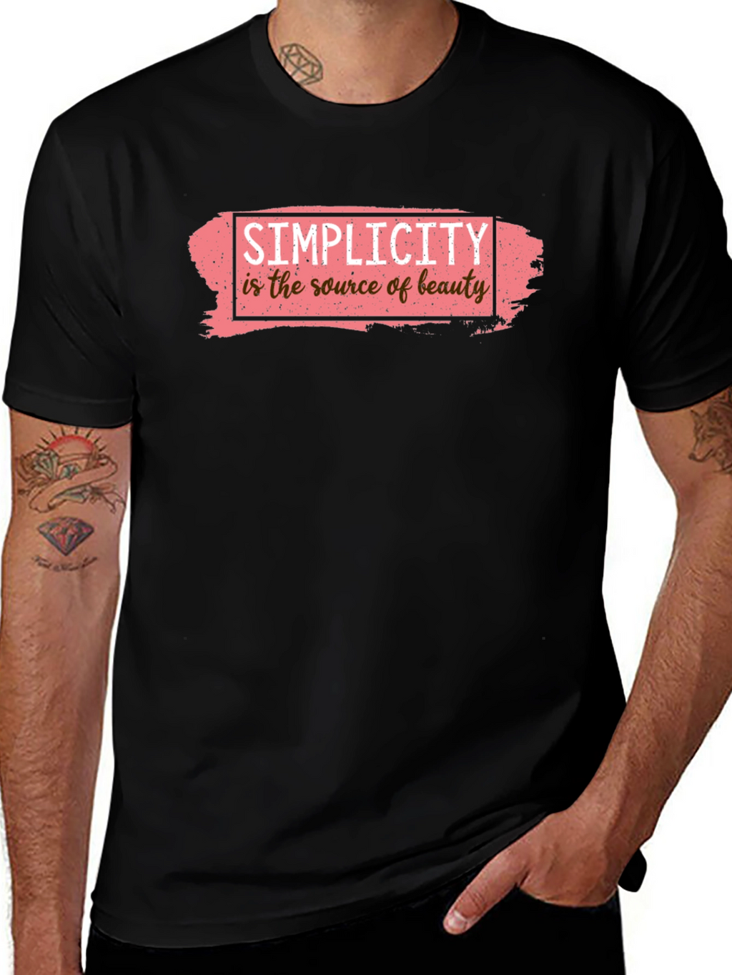 Simplicity Beauty Graphic Tee - Black