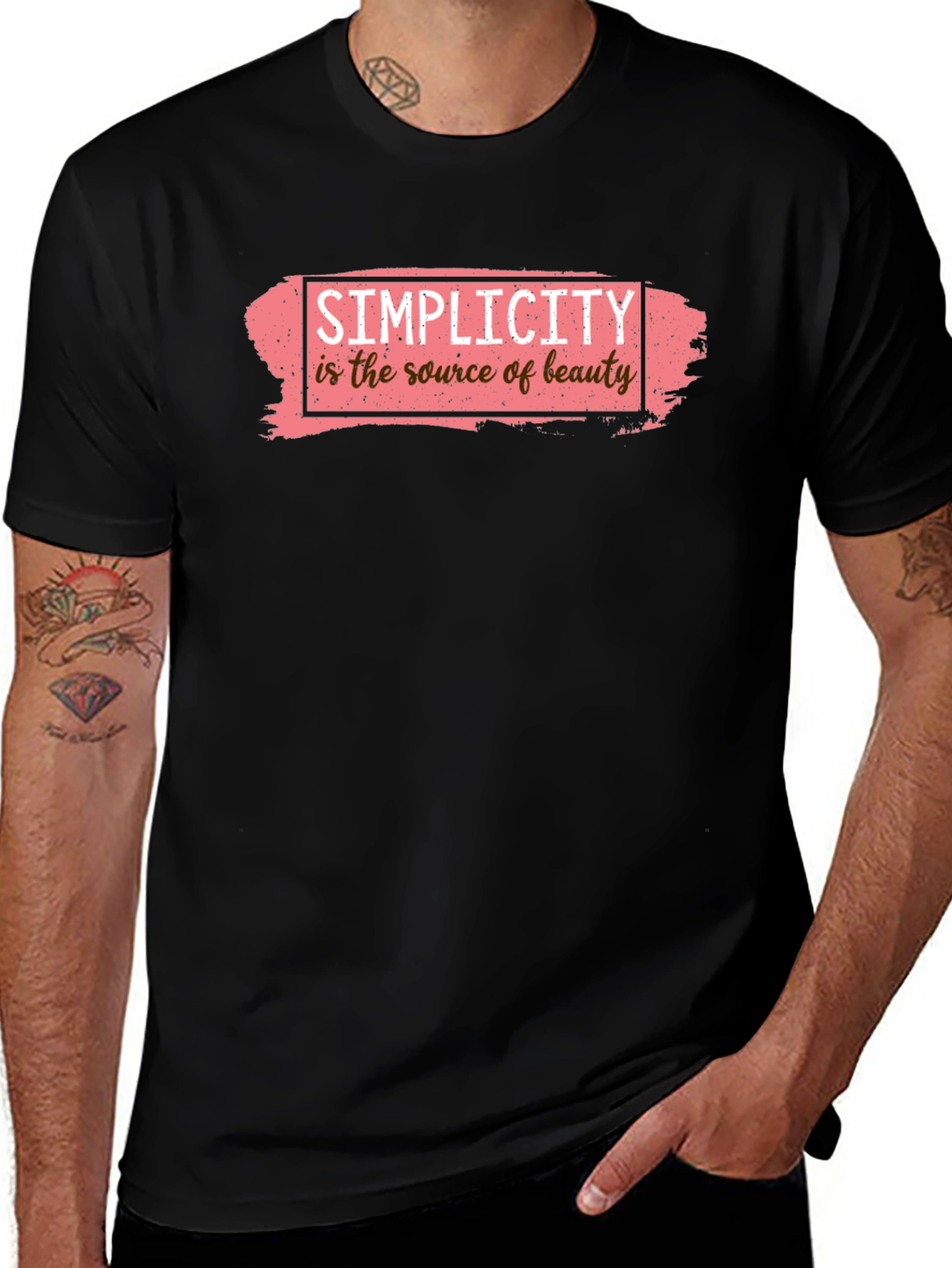 Simplicity Beauty Graphic Tee - Black