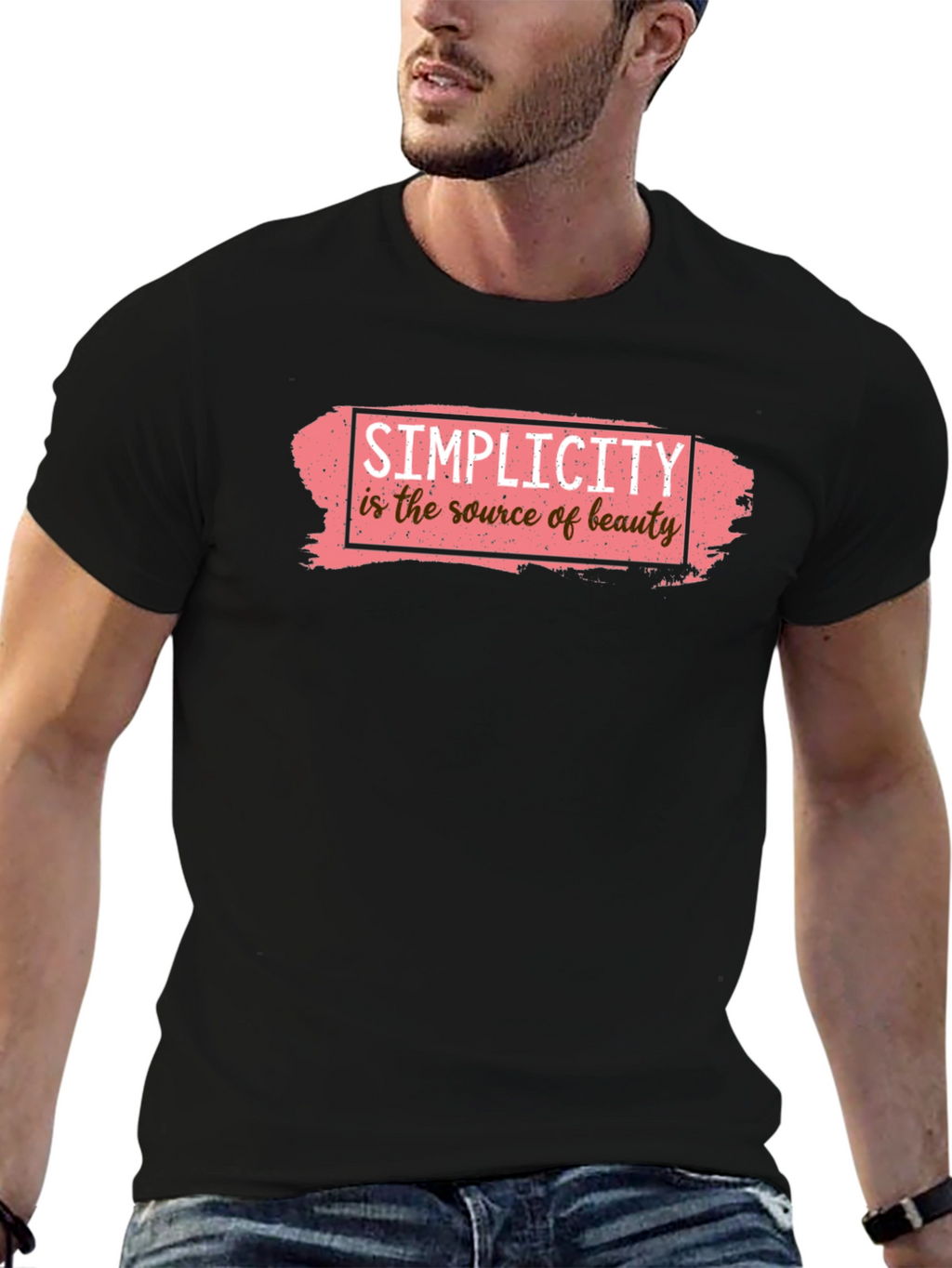 Simplicity Beauty Graphic Tee - Black