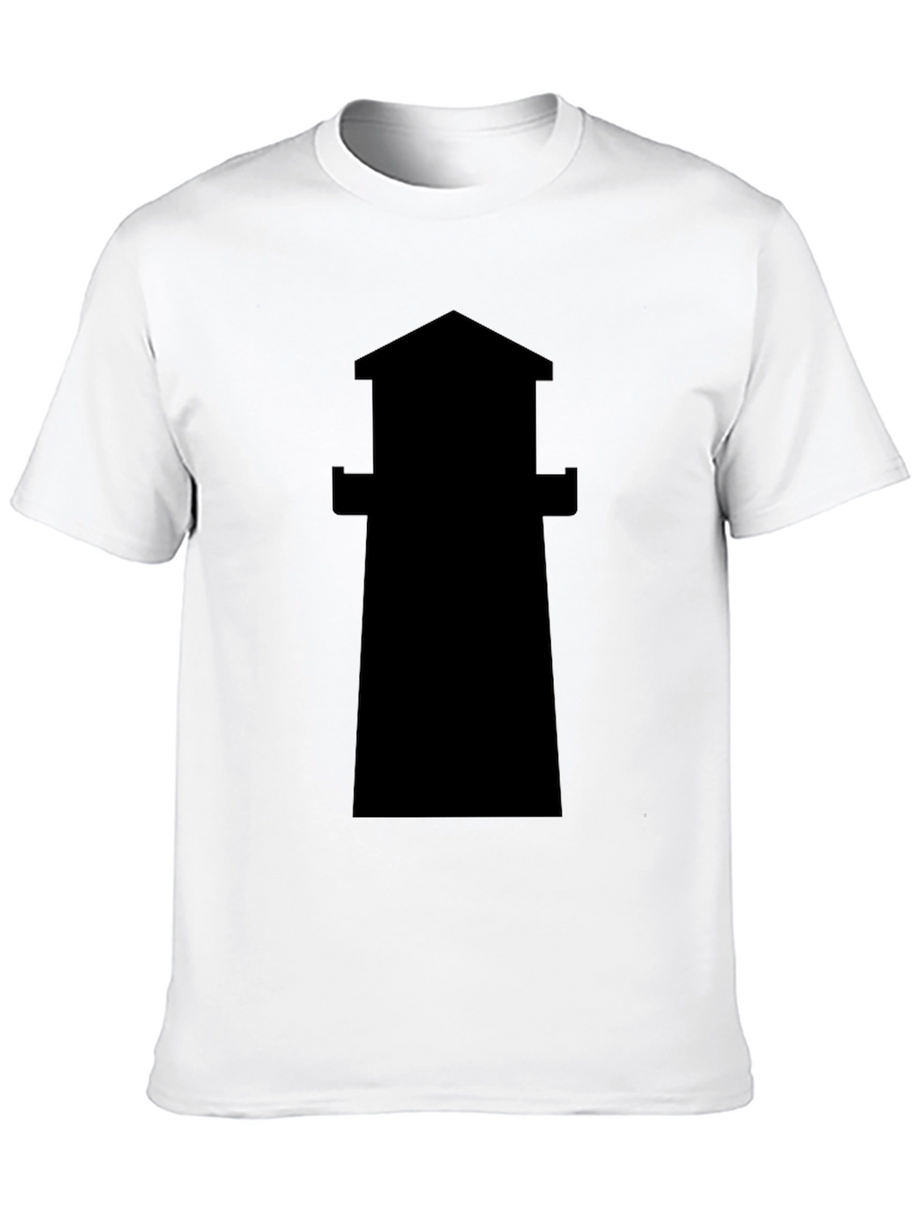 Lighthouse Silhouette Tee - Classic Black Cotton T-Shirt