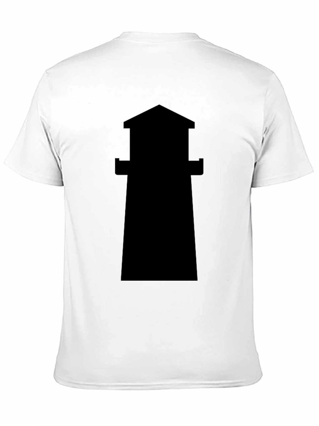 Lighthouse Silhouette Tee - Classic Black Cotton T-Shirt