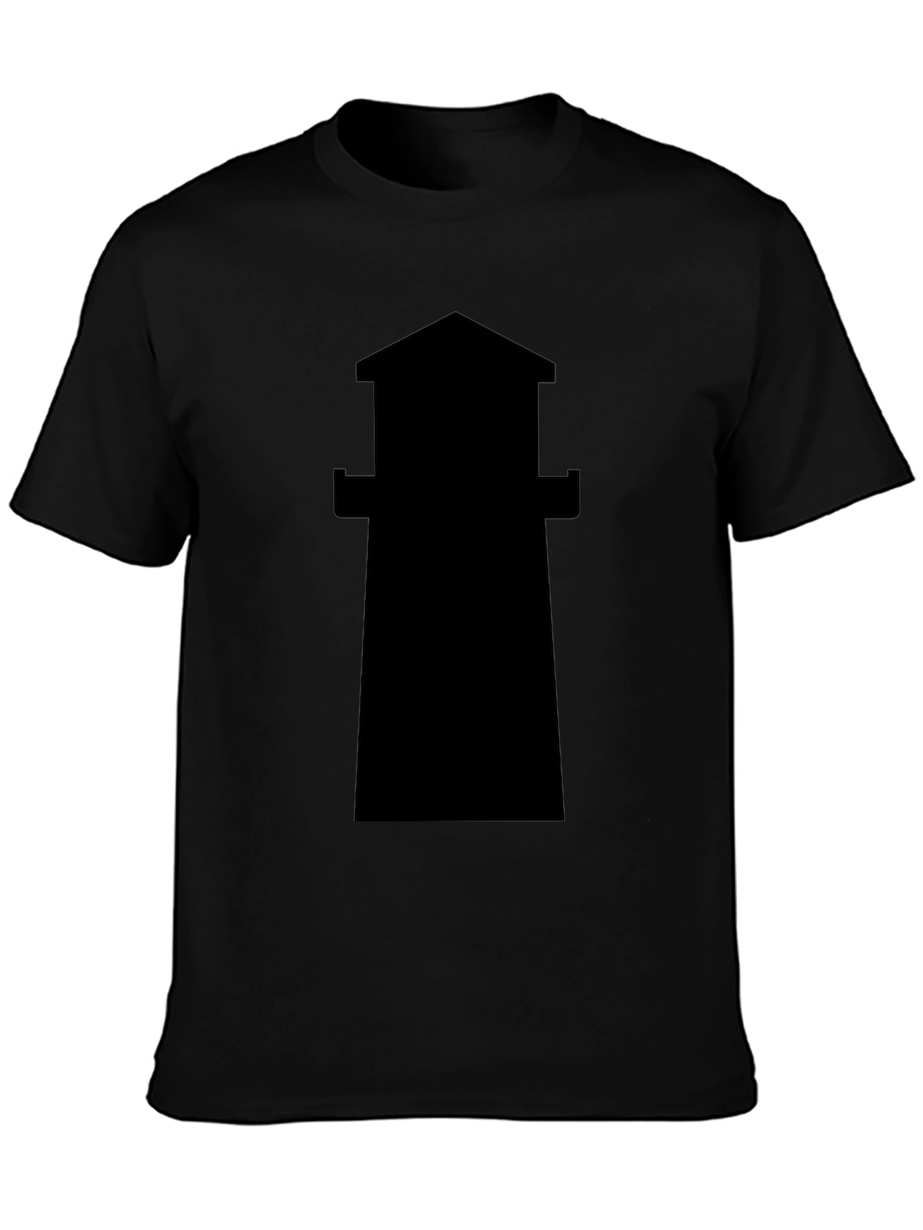 Lighthouse Silhouette Tee - Classic Black Cotton T-Shirt