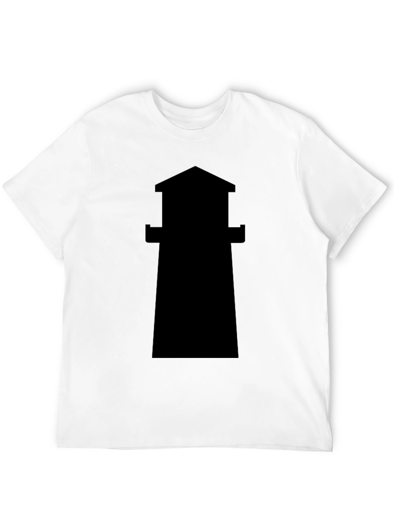 Lighthouse Silhouette Tee - Classic Black Cotton T-Shirt