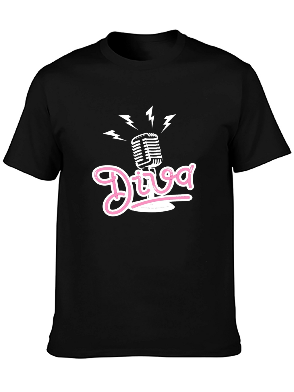 Diva Microphone Graphic T-Shirt - Stylish Music Lover Tee