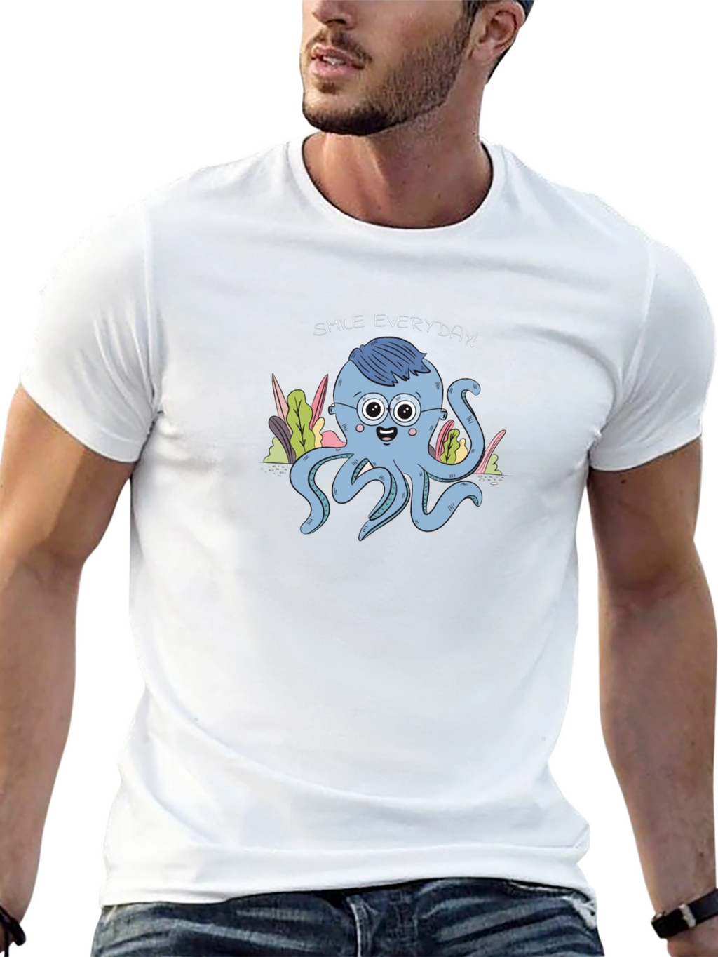 Smile Everyday Octopus Graphic Tee - Unisex