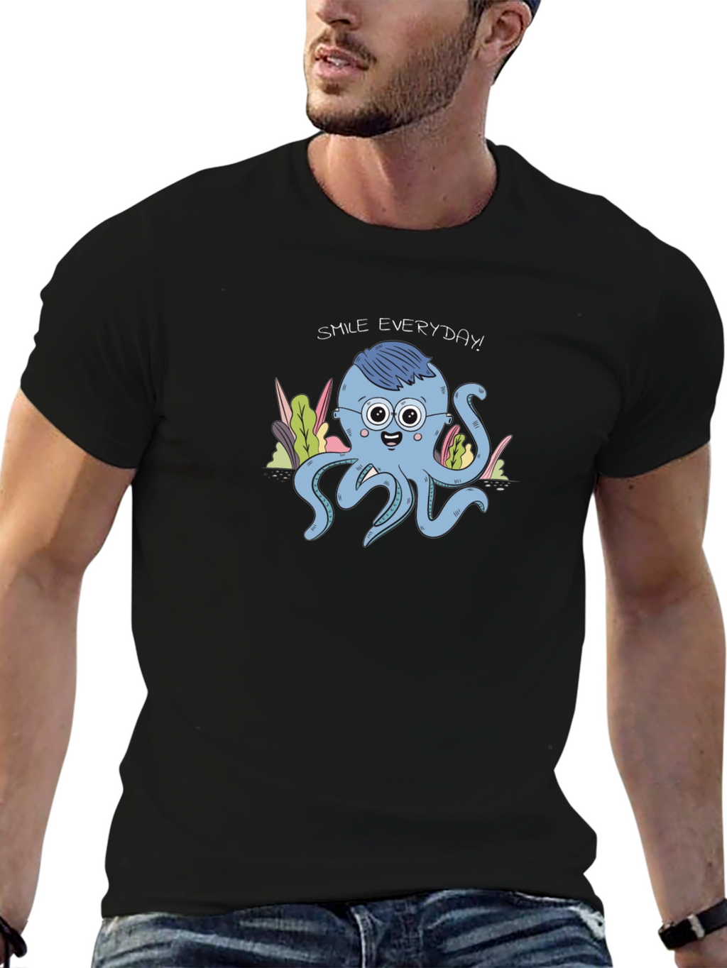 Smile Everyday Octopus Graphic Tee - Unisex