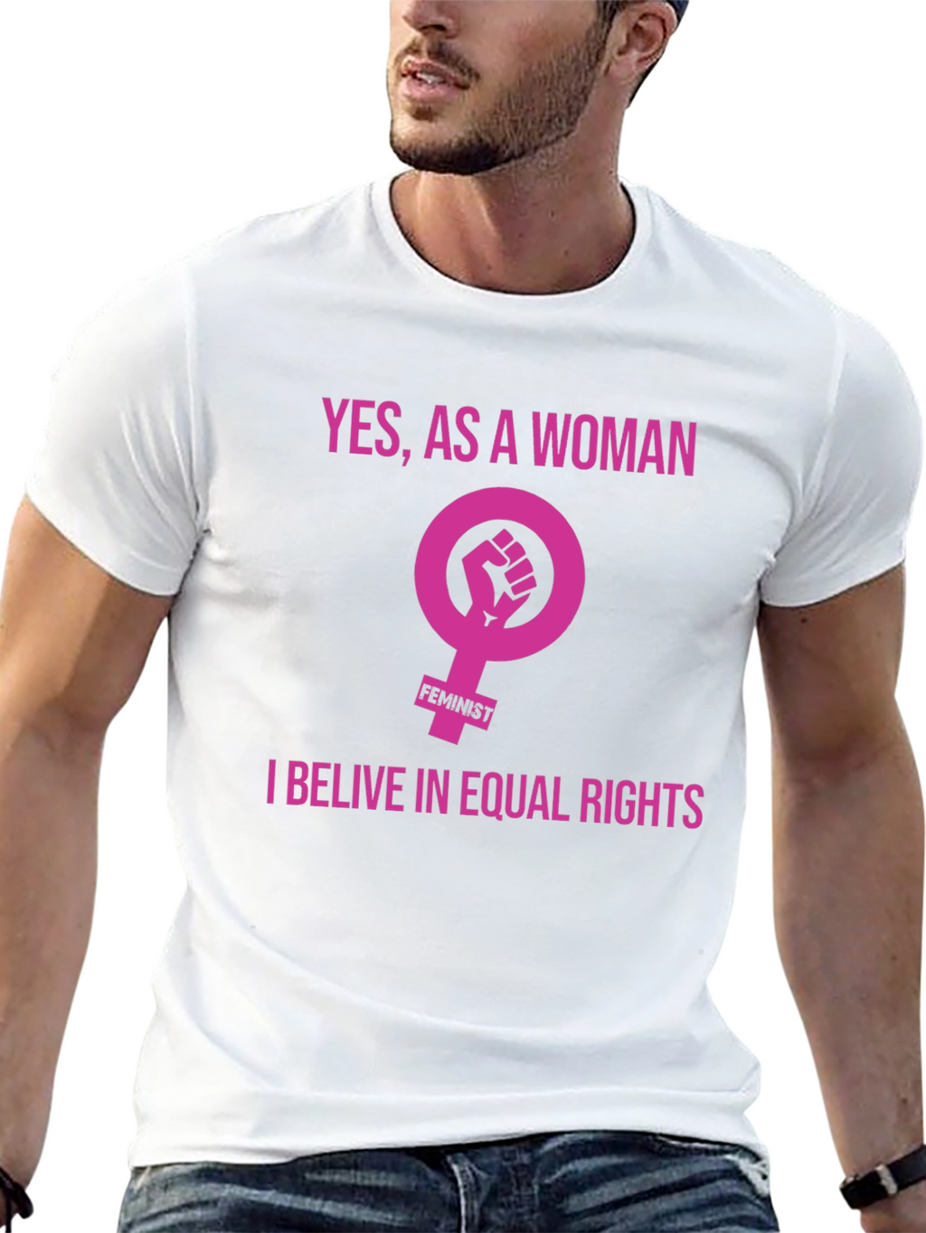 Feminist Equal Rights Graphic Tee - Black