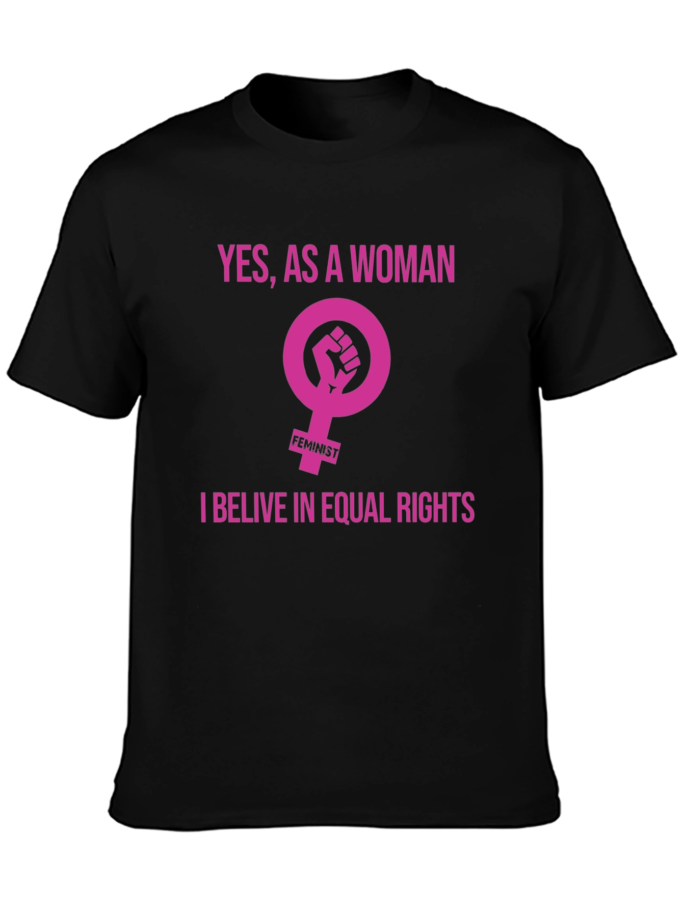 Feminist Equal Rights Graphic Tee - Black