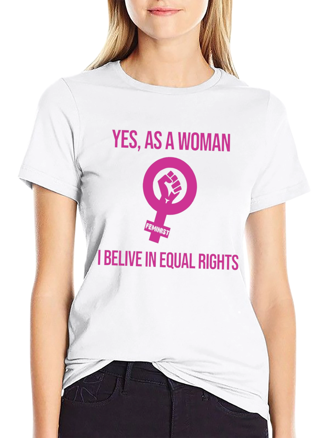 Feminist Equal Rights Graphic Tee - Black