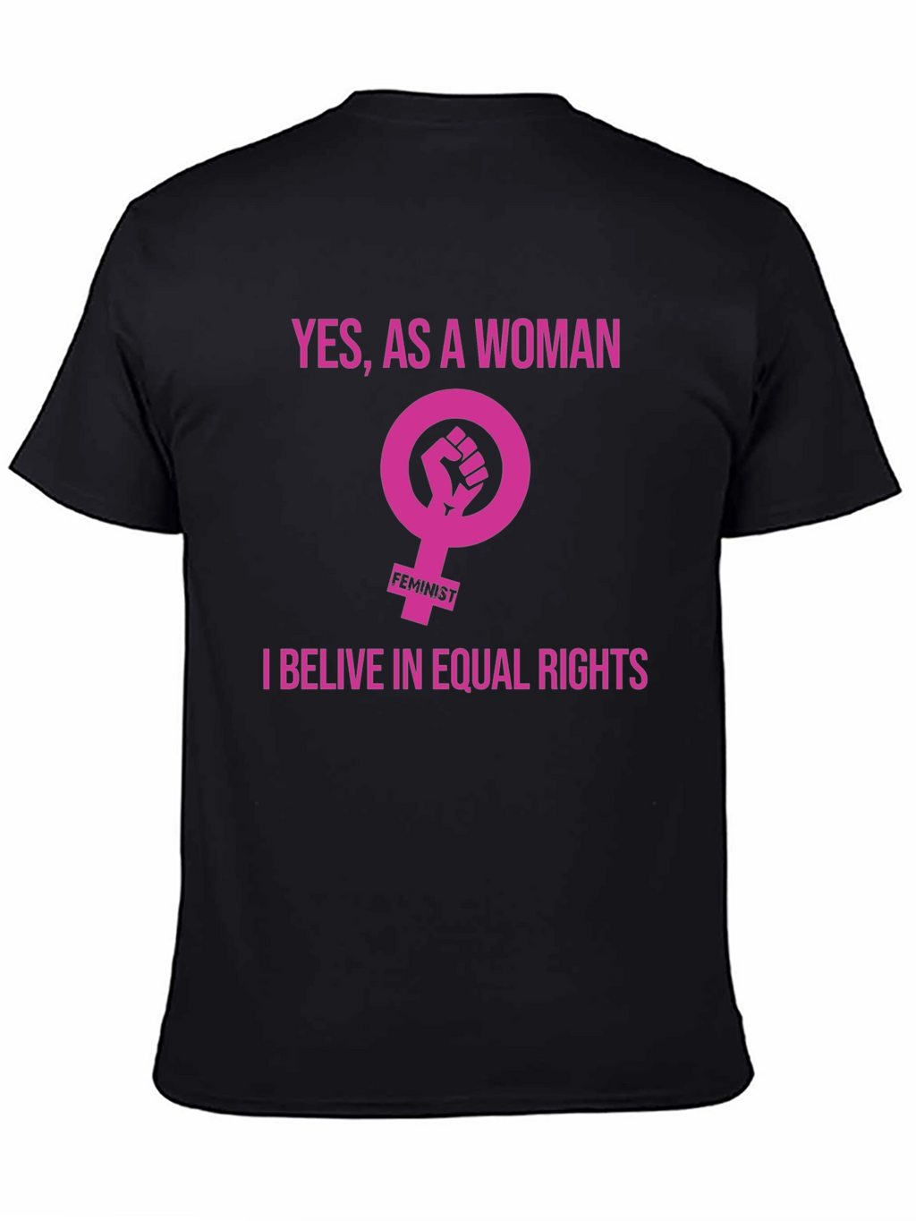 Feminist Equal Rights Graphic Tee - Black