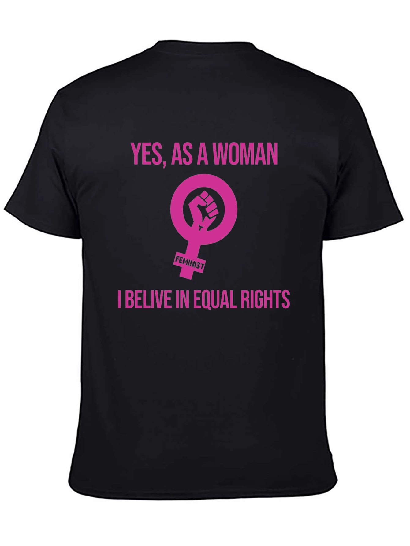 Feminist Equal Rights Graphic Tee - Black