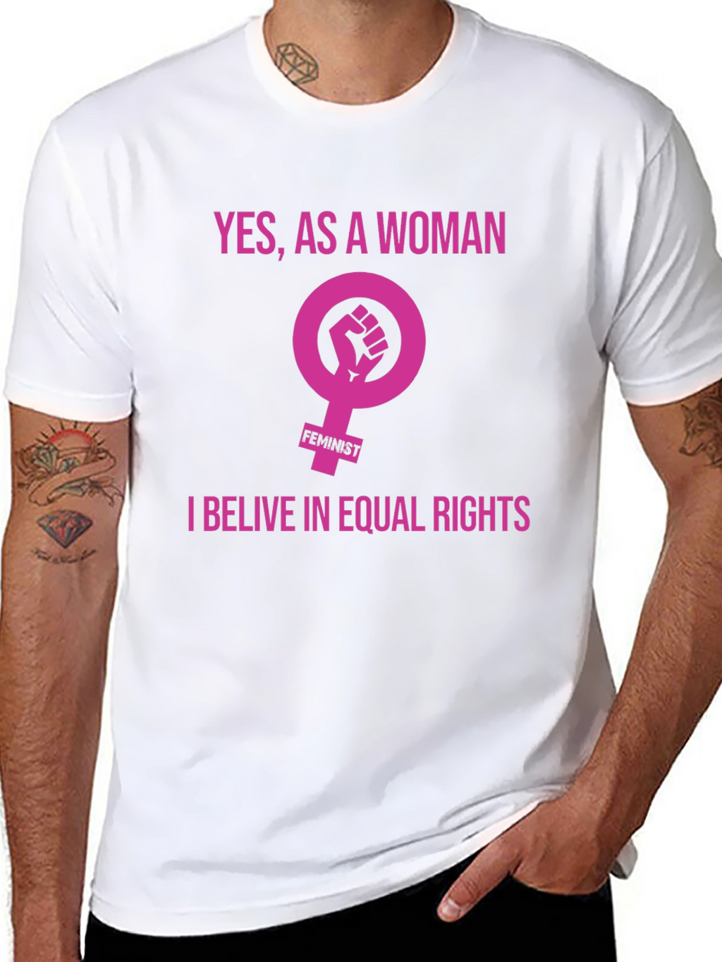 Feminist Equal Rights Graphic Tee - Black