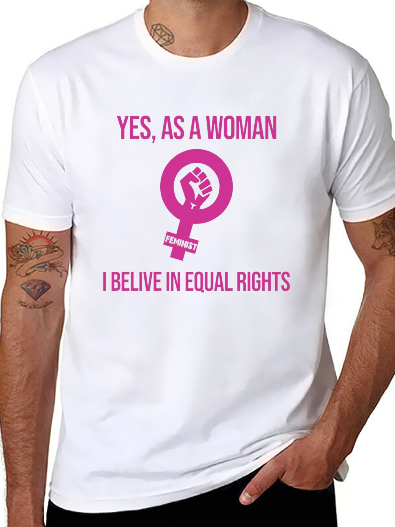 Feminist Equal Rights Graphic Tee - Black