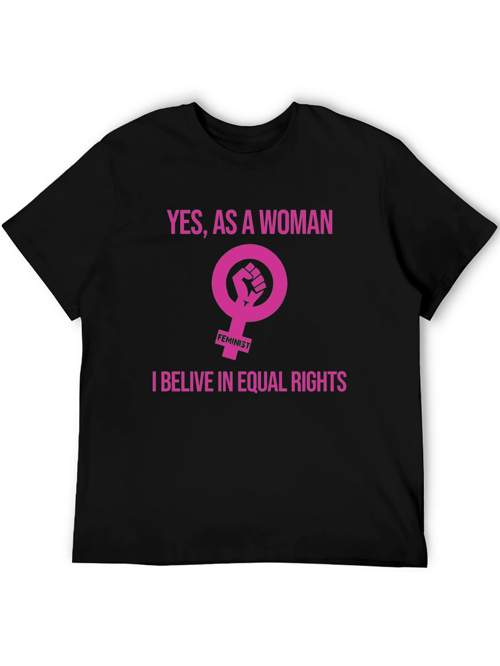 Feminist Equal Rights Graphic Tee - Black