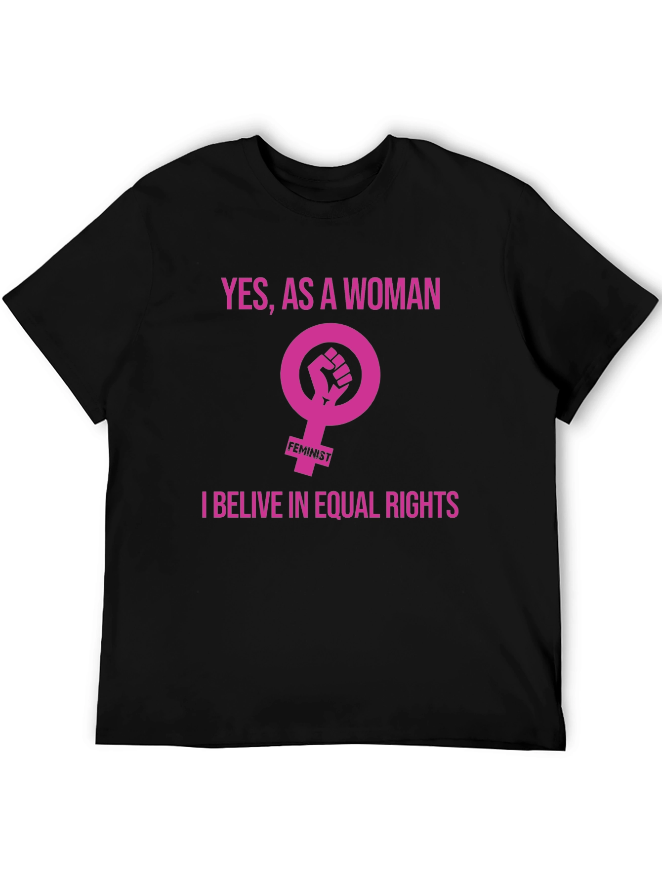 Feminist Equal Rights Graphic Tee - Black