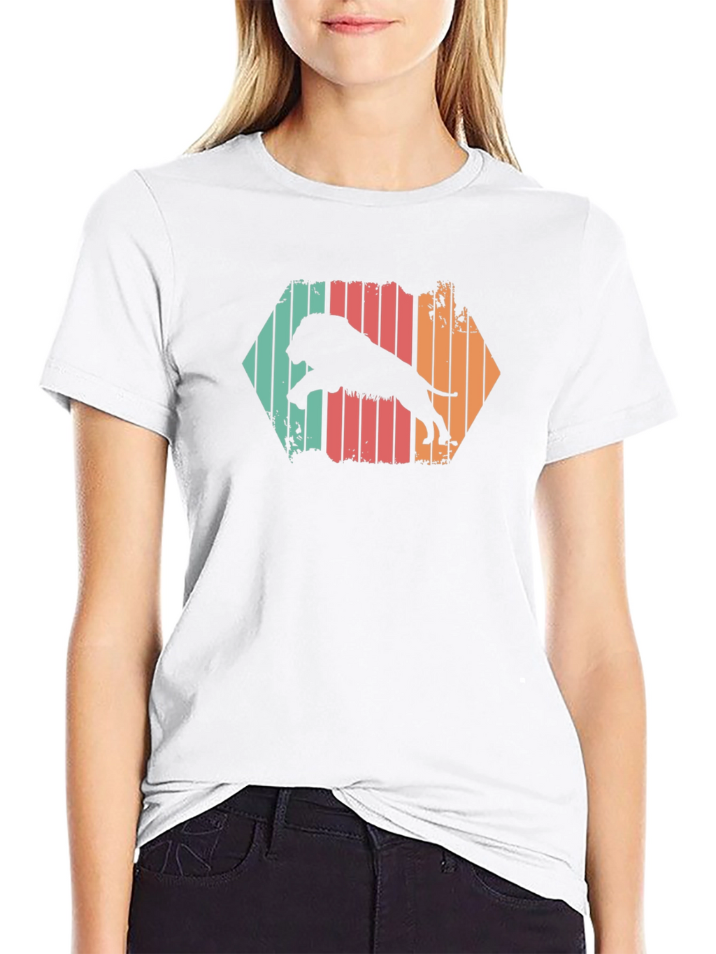 Retro Lion Graphic T-Shirt