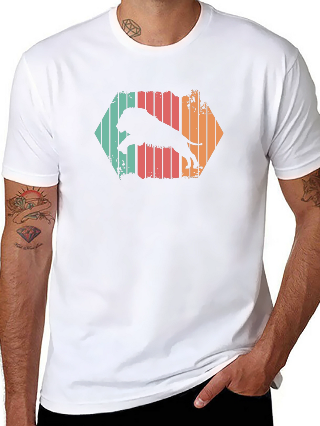 Retro Lion Graphic T-Shirt
