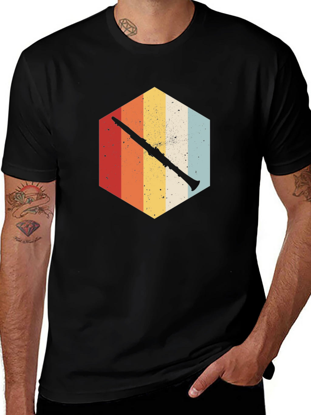 Retro Clarinet T-Shirt - Musical Instrument Tee