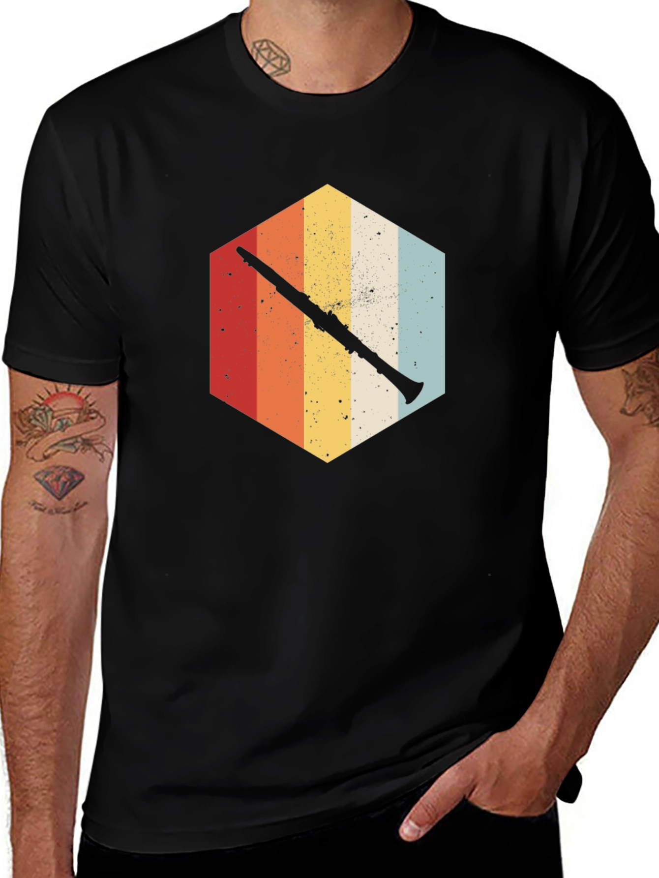 Retro Clarinet T-Shirt - Musical Instrument Tee