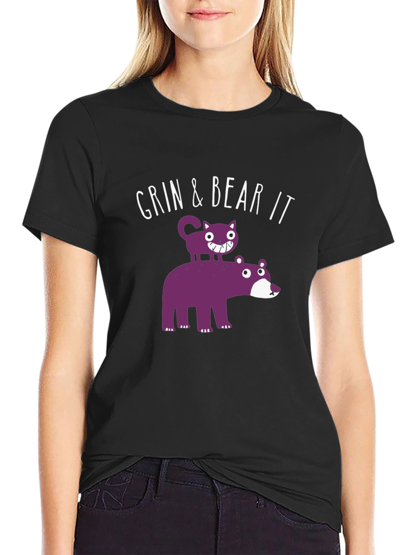 Grin & Bear It Funny Graphic T-Shirt