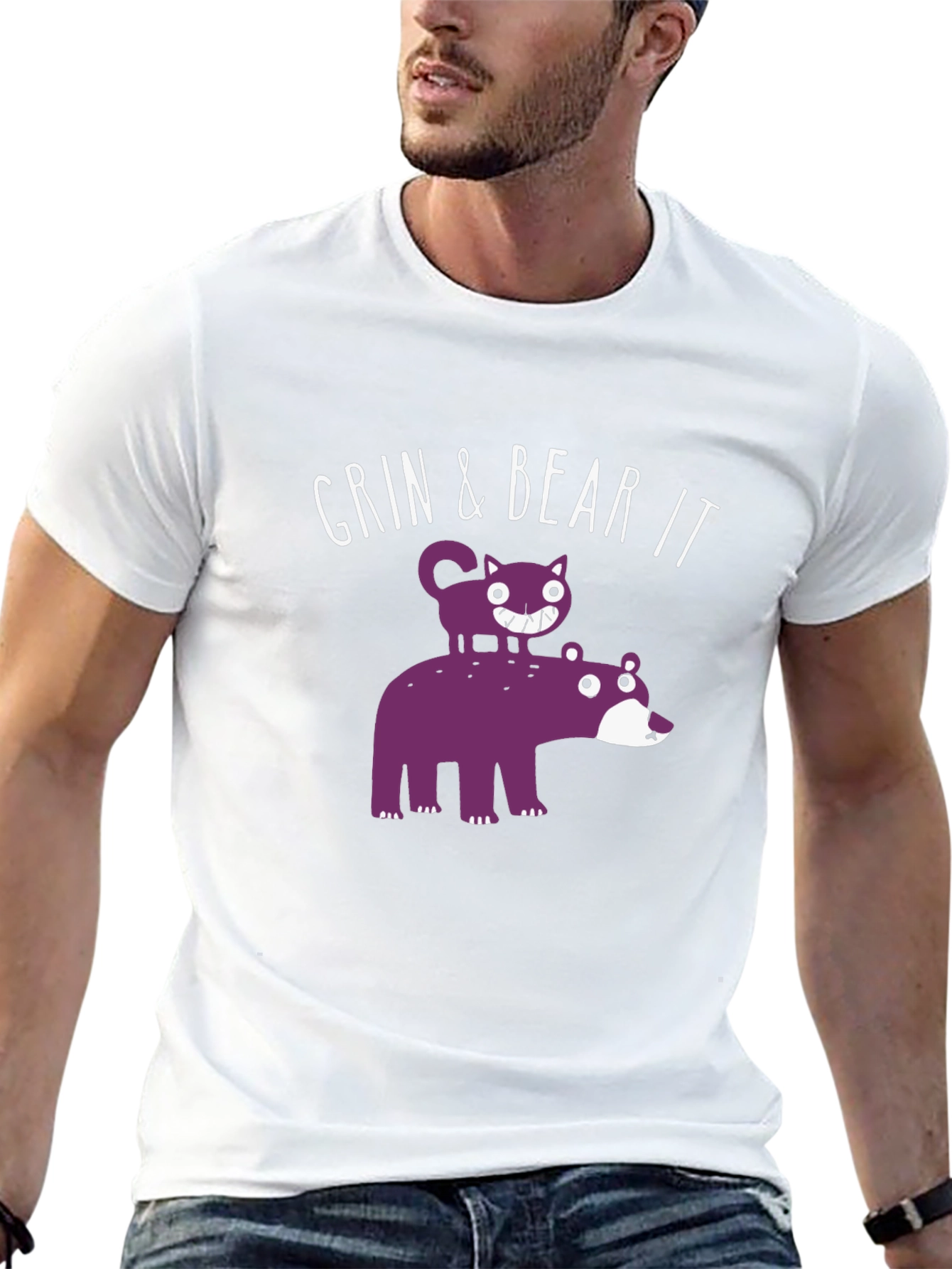 Grin & Bear It Funny Graphic T-Shirt