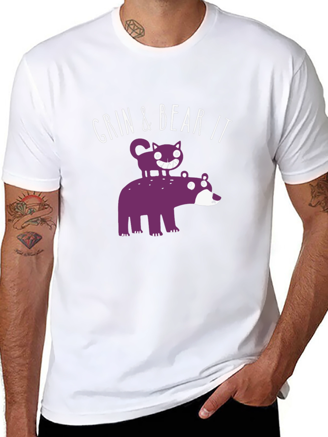 Grin & Bear It Funny Graphic T-Shirt