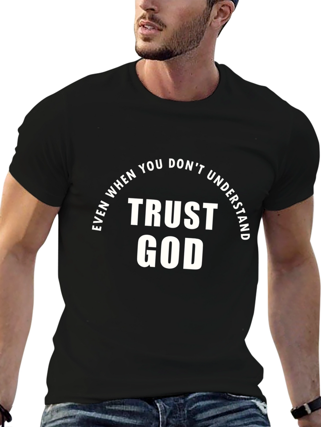 Trust God Graphic Tee - Faith Inspired Black T-Shirt